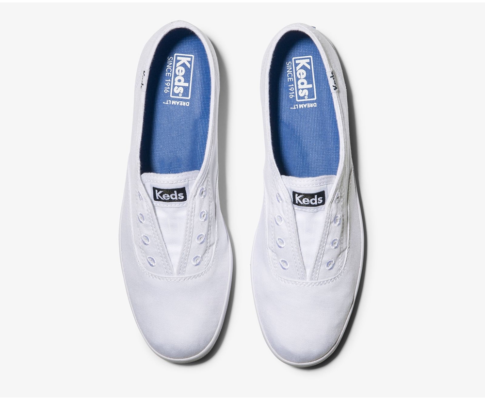 Slip Ons Keds Femme Blanche - Chillax Basics - 754-THBEFZ